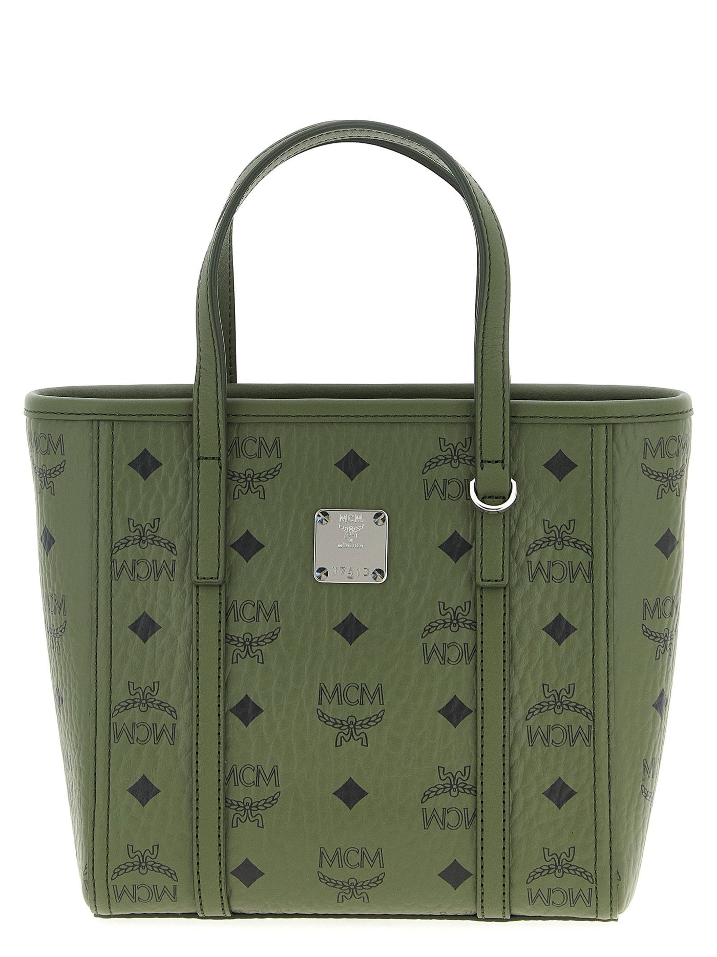 Mcm Tote Bag — Green Visetos Monogram Canvas