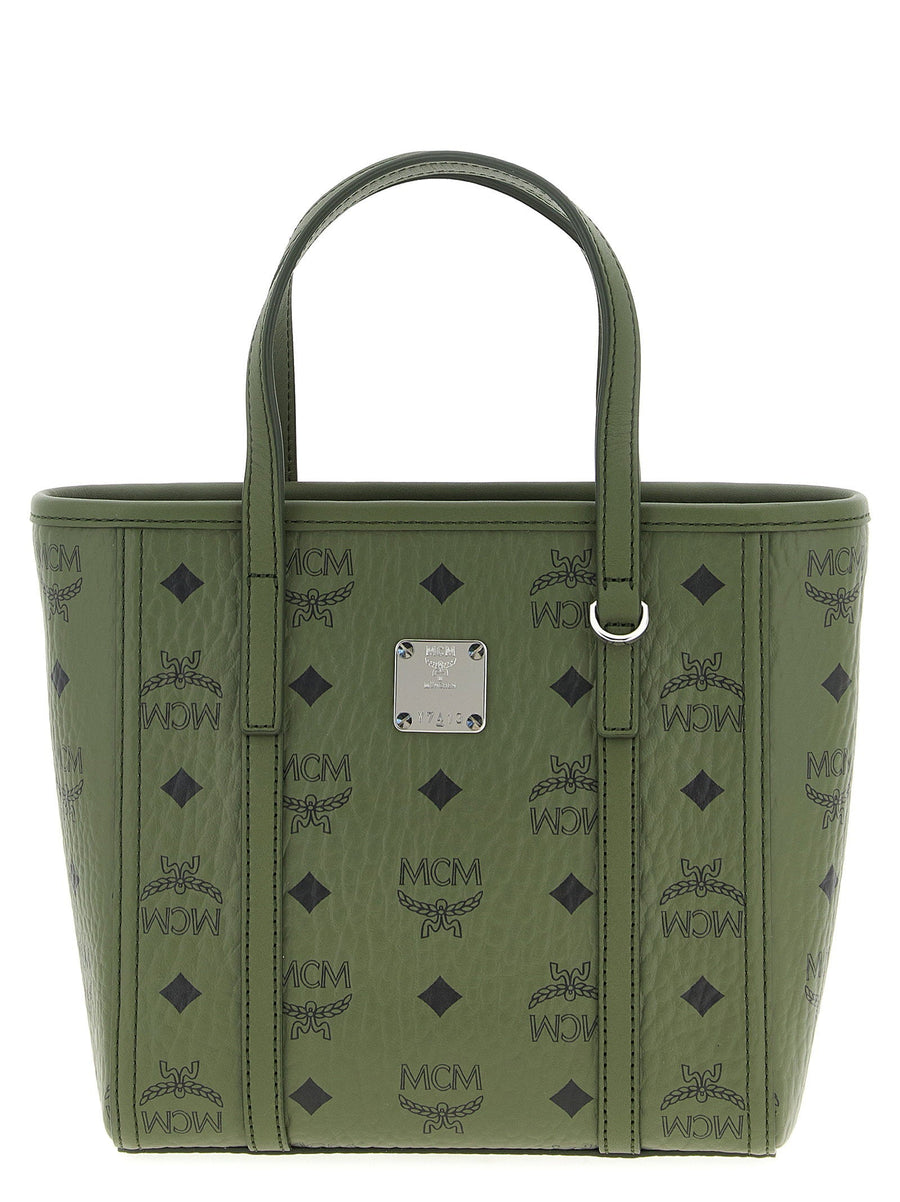 Mcm Tote Bag — Green Visetos Monogram Canvas