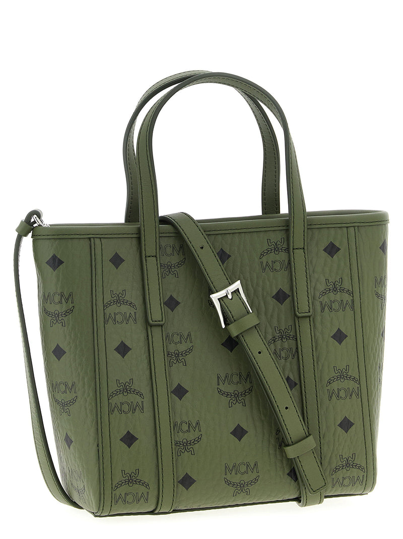 Mcm Tote Bag — Green Visetos Monogram Canvas