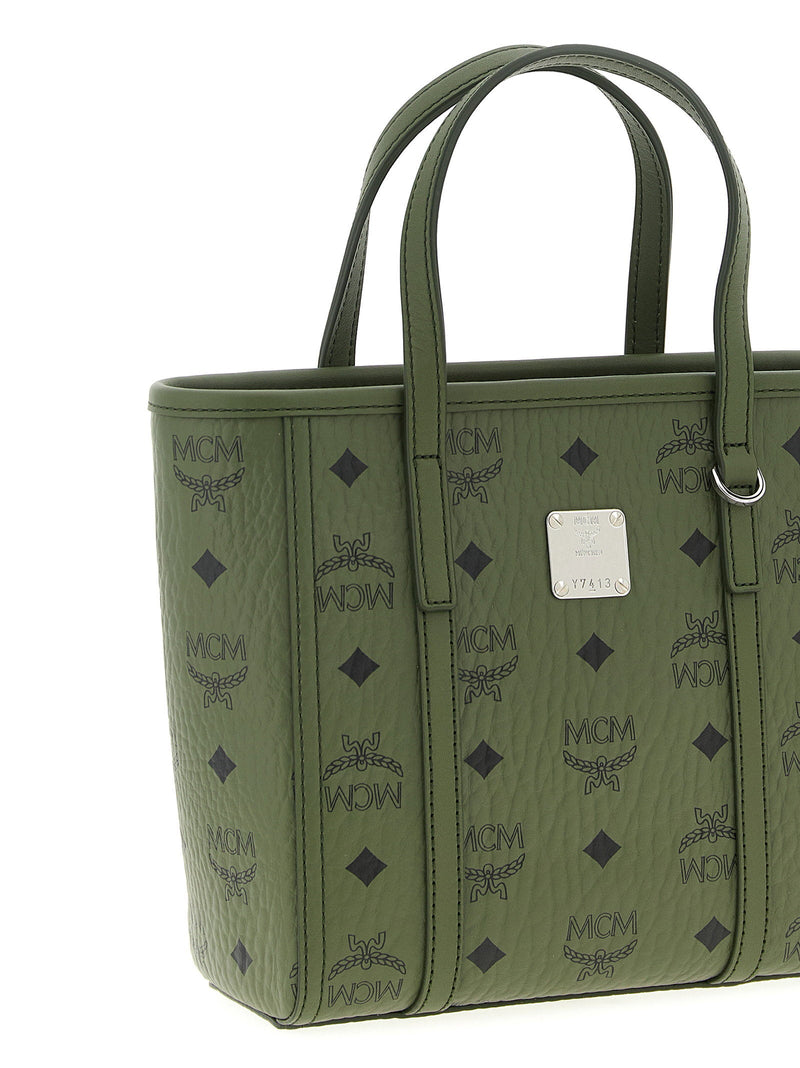 Mcm Tote Bag — Green Visetos Monogram Canvas
