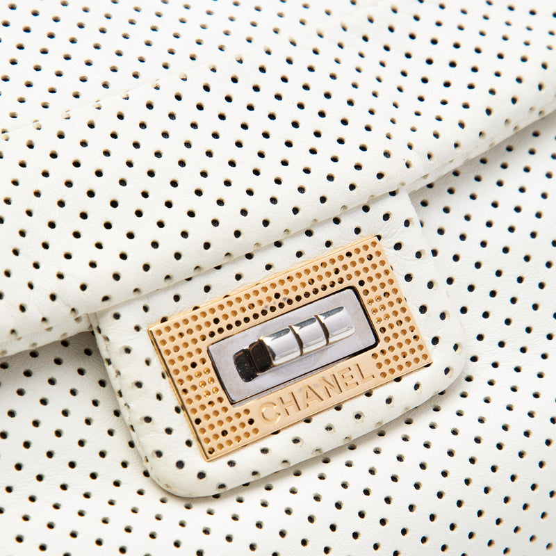 Perforated Calfskin Reissue 2.55 East West Accordion Flap - Image 5