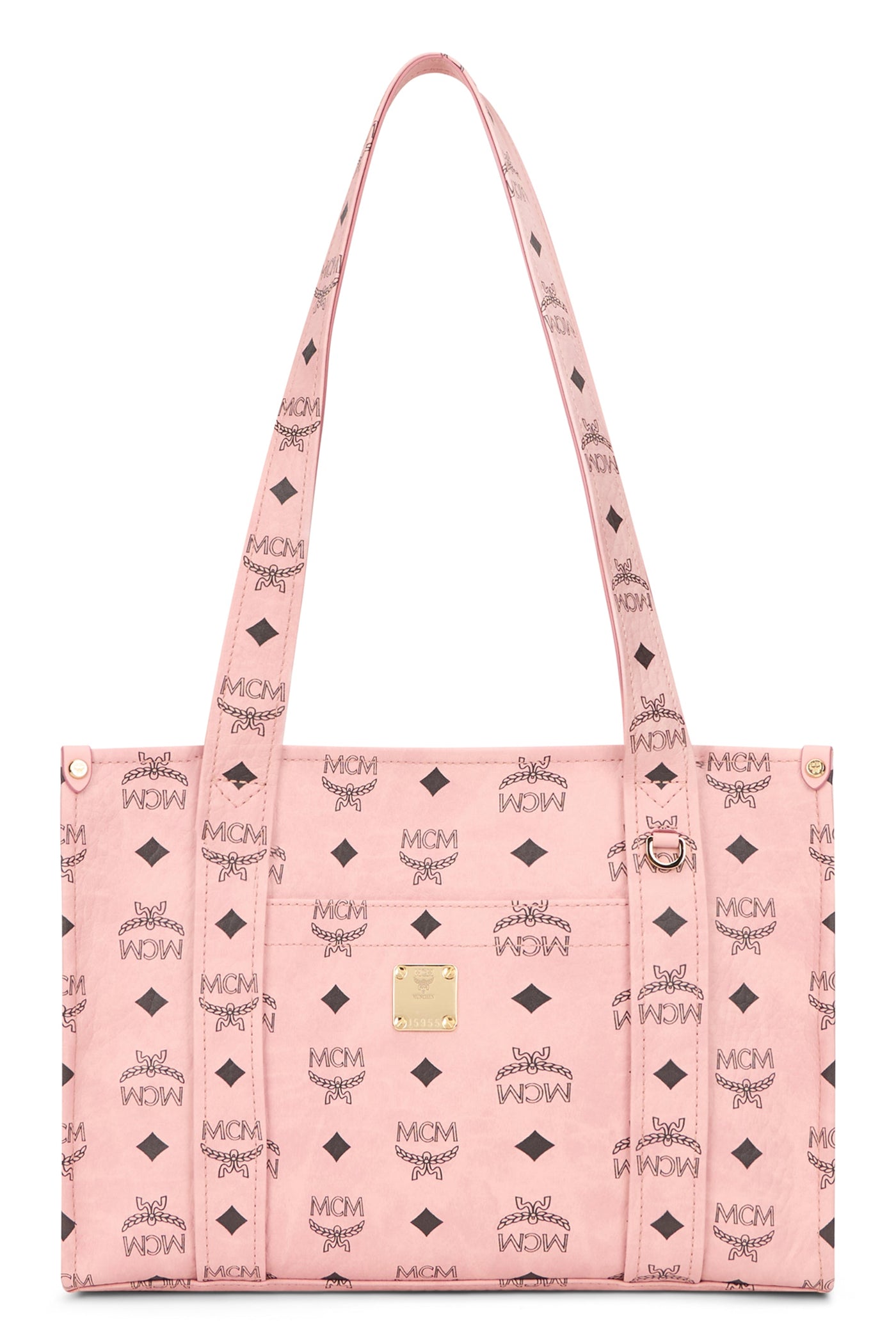 Mcm Logo-Embellished Tote Bag — Pink Polyurethane
