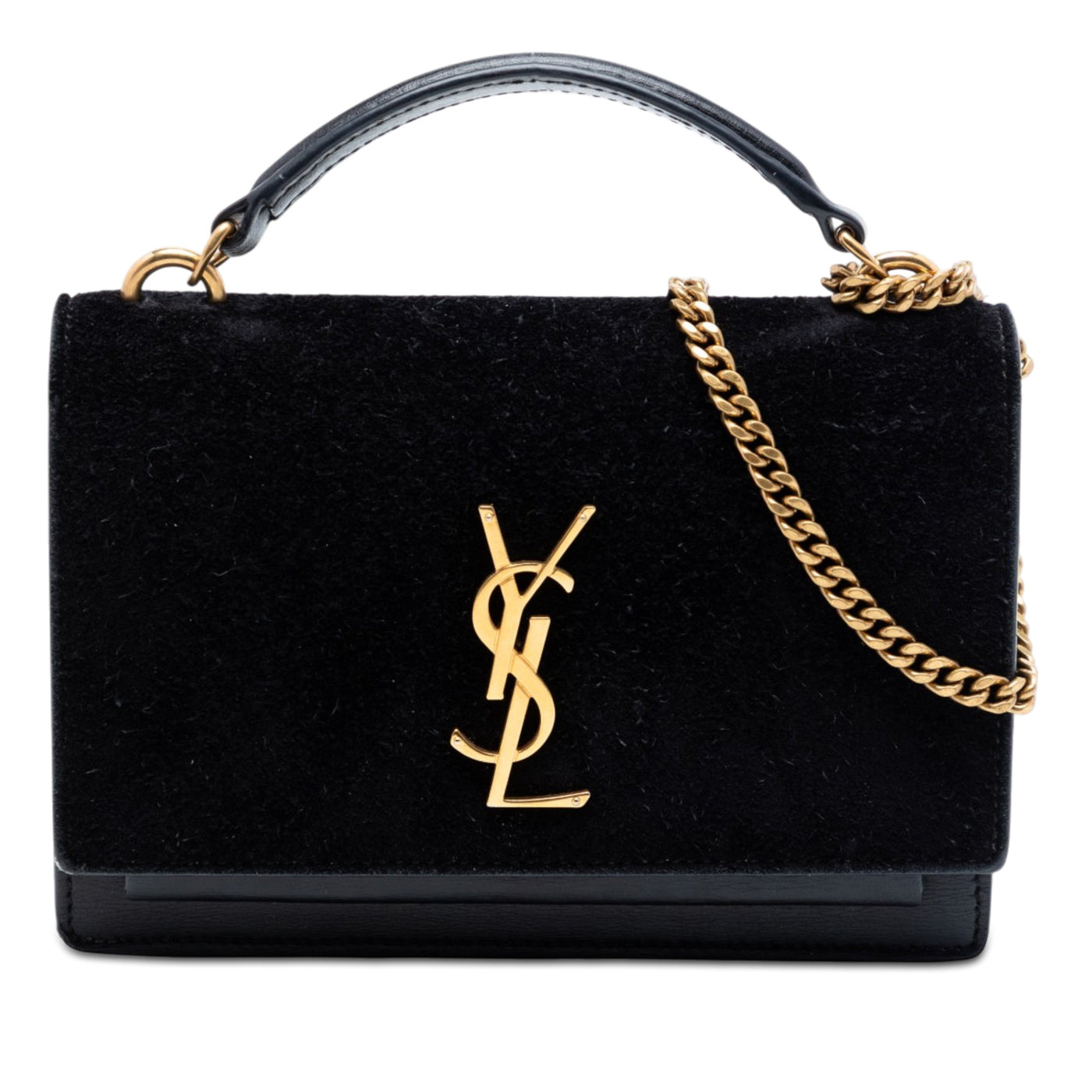 Medium Suede and Calfskin Monogram Sunset Top Handle Bag - Image 1