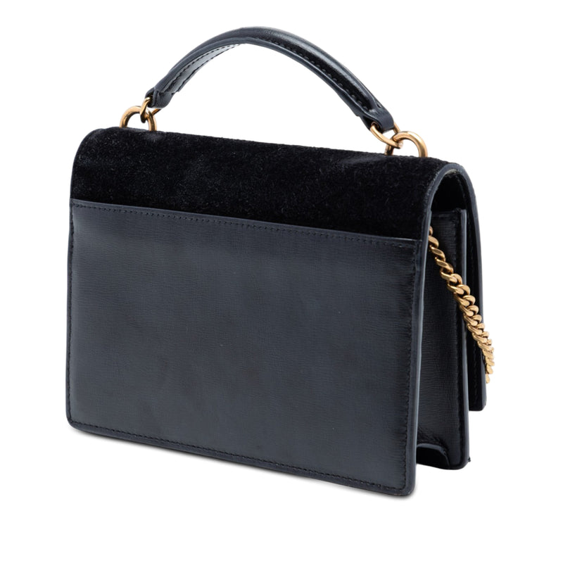 Medium Suede and Calfskin Monogram Sunset Top Handle Bag - Image 2