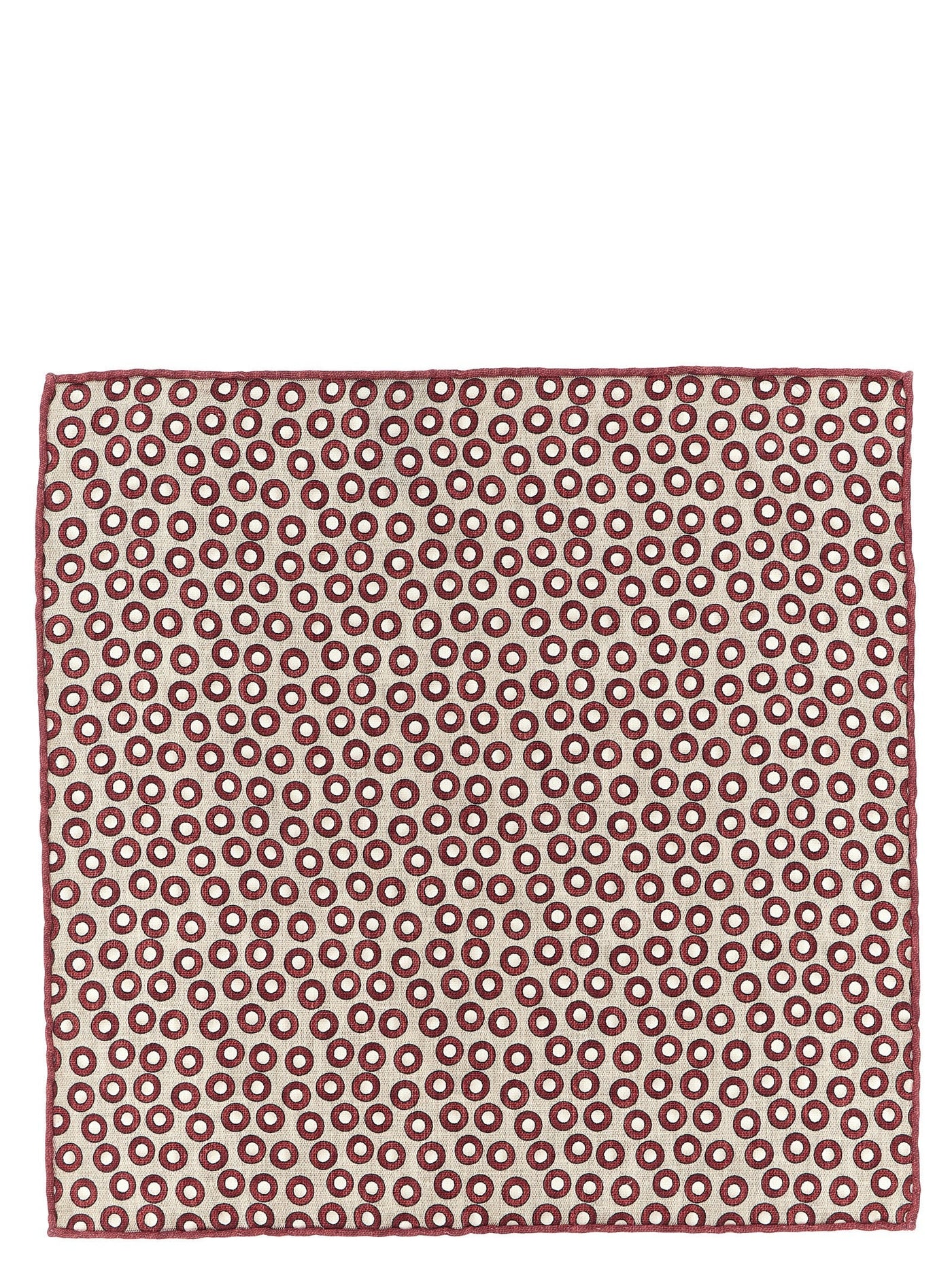 Brunello Cucinelli Polka Dot Silk Pocket Square — Cream Pure Accessory