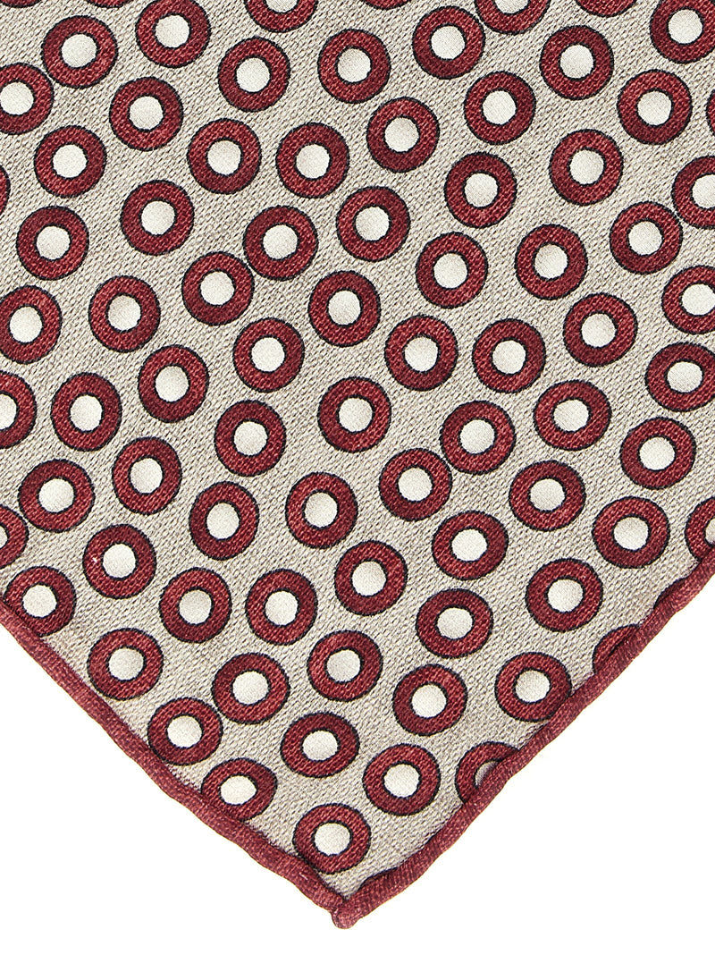 Brunello Cucinelli Polka Dot Silk Pocket Square — Cream Pure Accessory