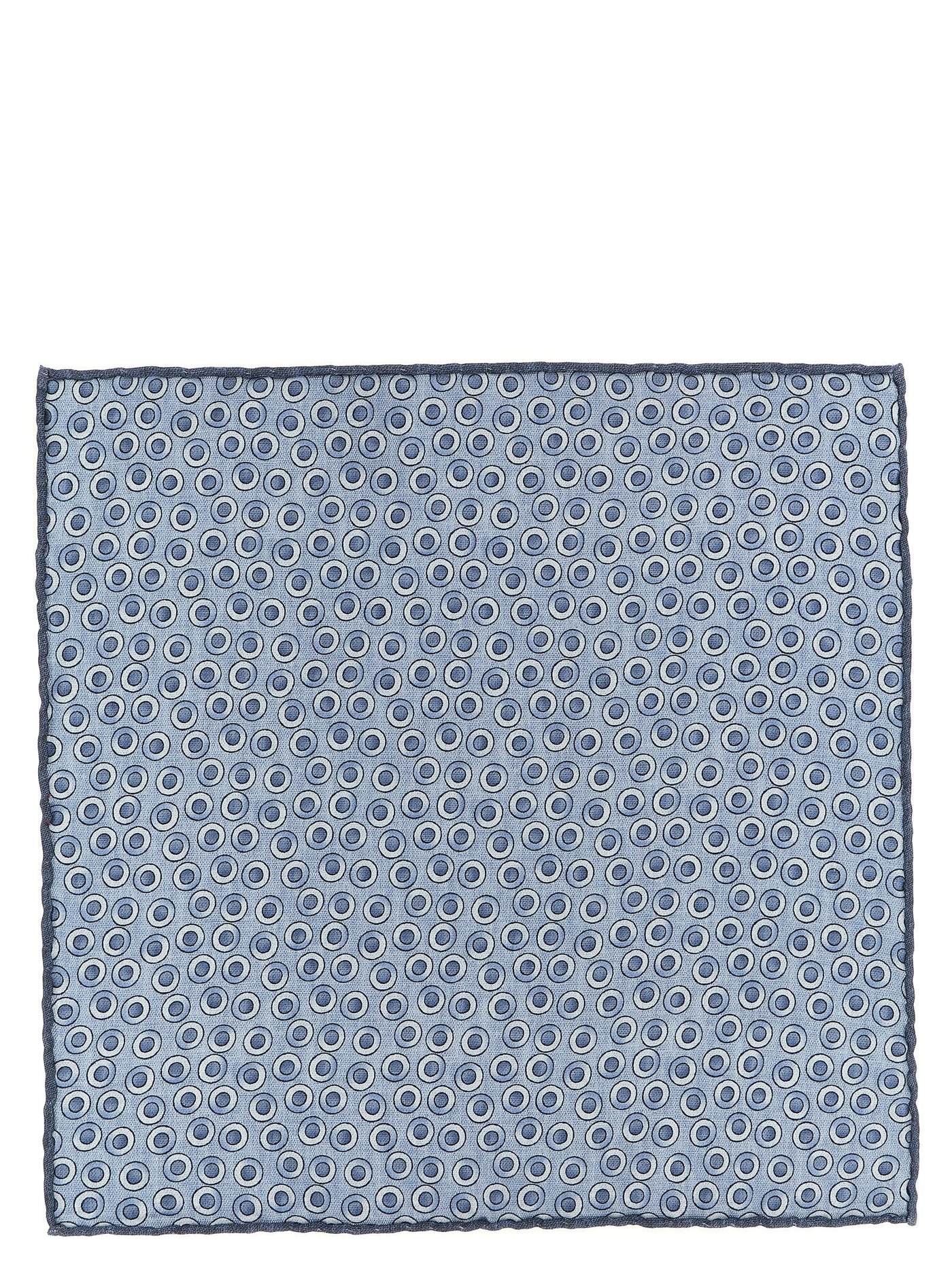 Brunello Cucinelli Polka Dot Silk Handkerchief — Blue Pure Accessory