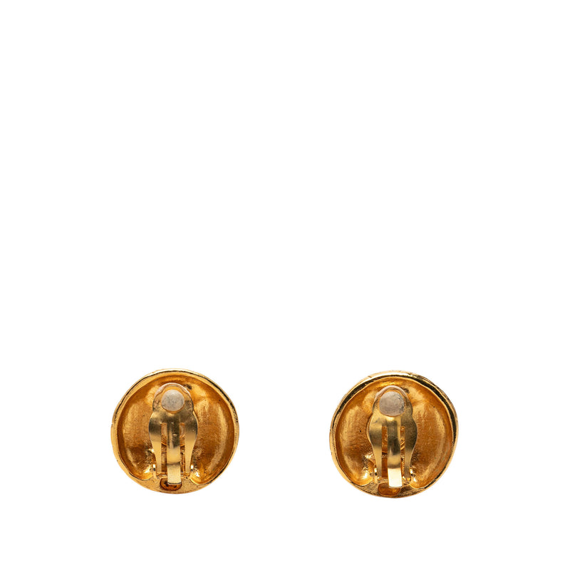 Gold Plated Logo Lettering Clip On Earrings - Image 2