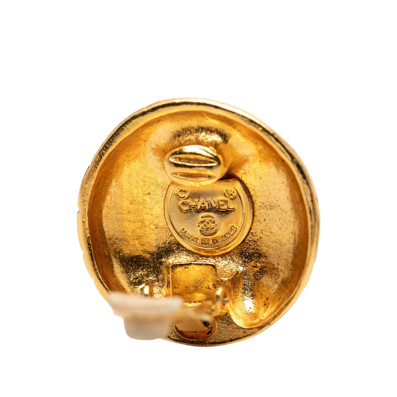 Gold Plated Logo Lettering Clip On Earrings - Image 3