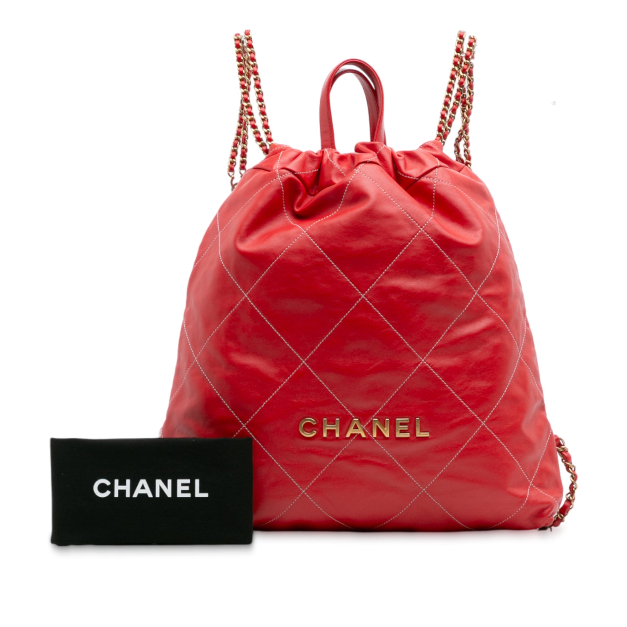 Large Shiny Quilted Calfskin 22 Backpack - Image 11