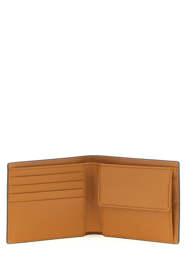 Mcm Monogram Visetos Canvas Wallet — Cognac