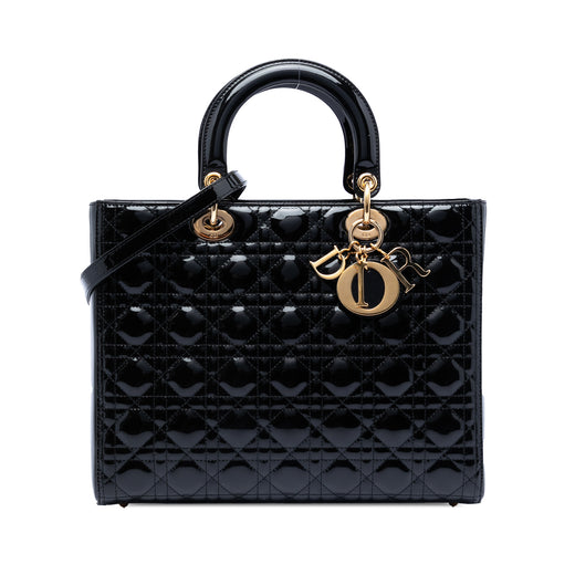 Large Patent Cannage Lady Dior - Image 1