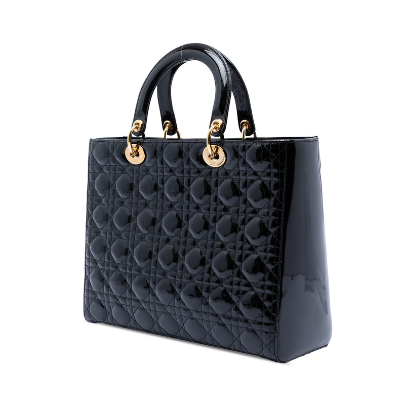 Large Patent Cannage Lady Dior - Image 2