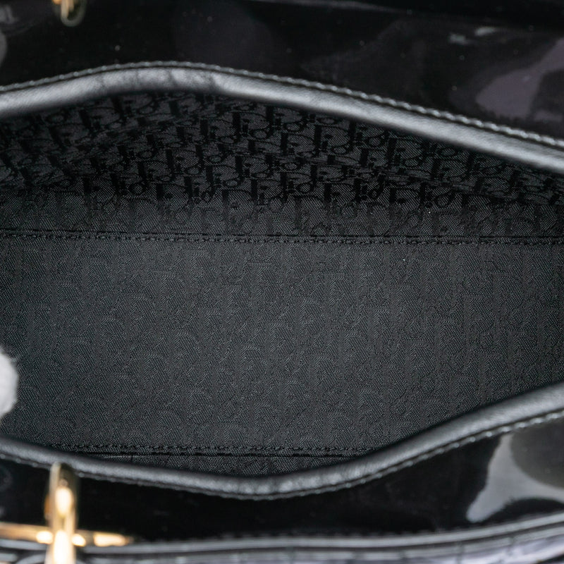 Large Patent Cannage Lady Dior - Image 4