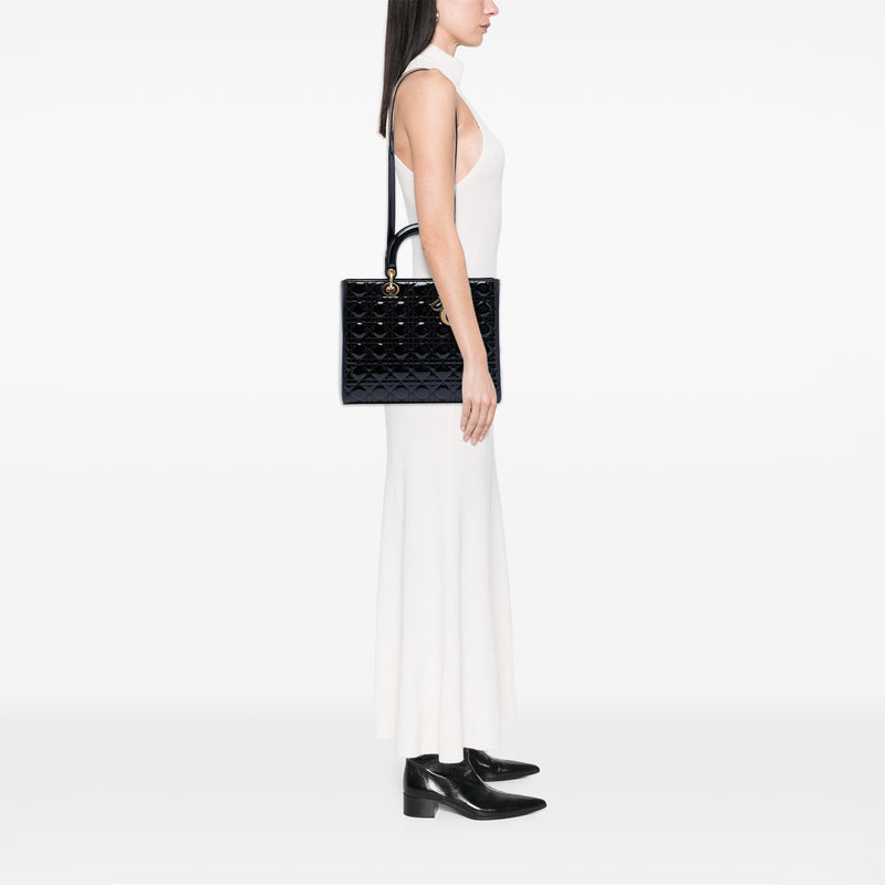 Large Patent Cannage Lady Dior - Image 7