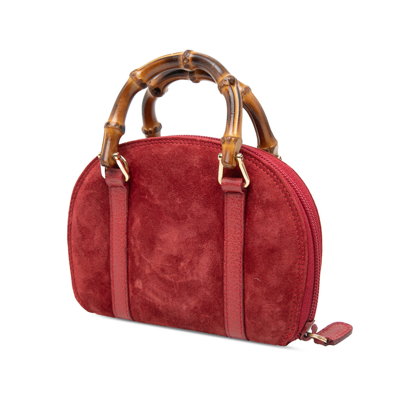 Mini Suede Bamboo Satchel - Image 2