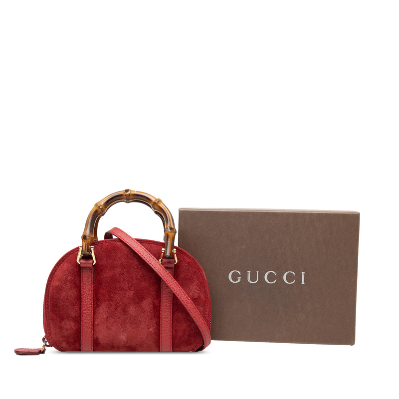 Mini Suede Bamboo Satchel - Image 8