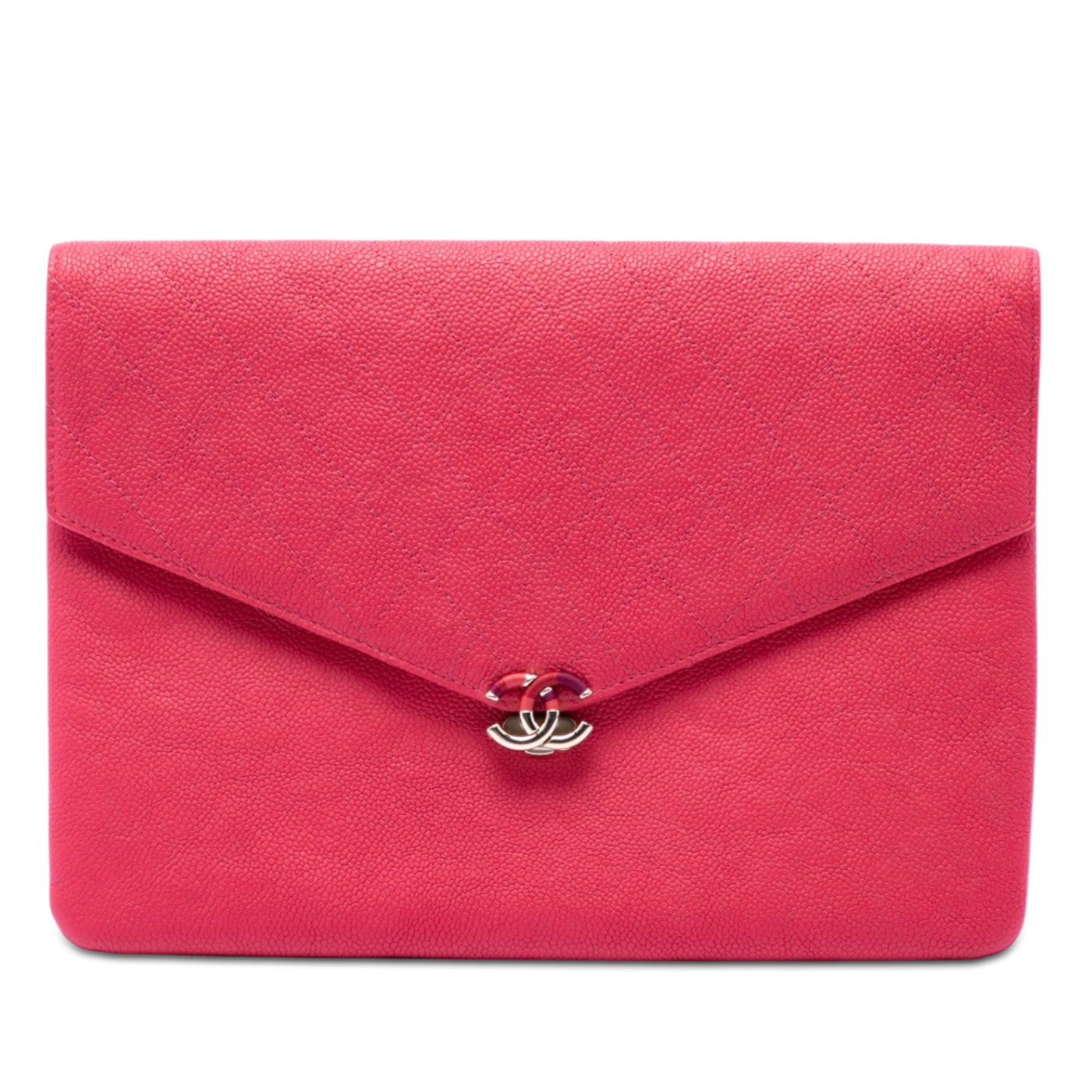 Paris Cuba Quilted Caviar Thread Around Envelope Clutch - Image 1