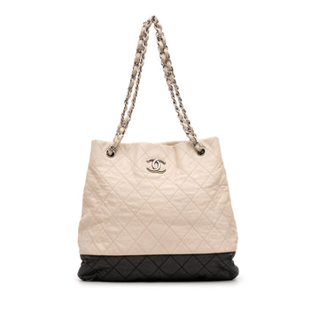 CC Bicolor Quilted Aged Calfskin Accordion Tote - Image 1