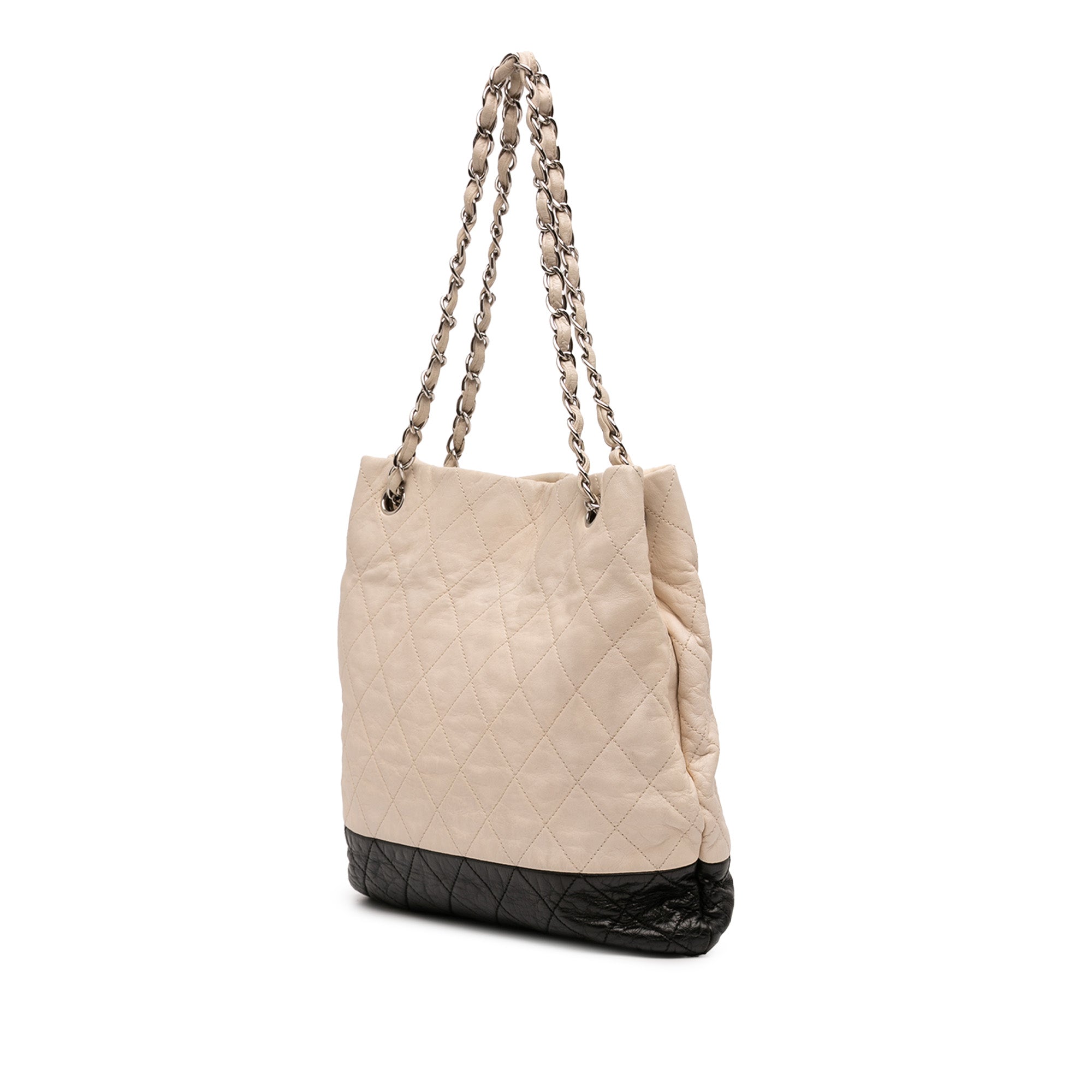 CC Bicolor Quilted Aged Calfskin Accordion Tote - Image 2