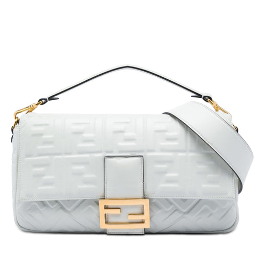 Large Zucca Embossed Leather Baguette Satchel - Image 1