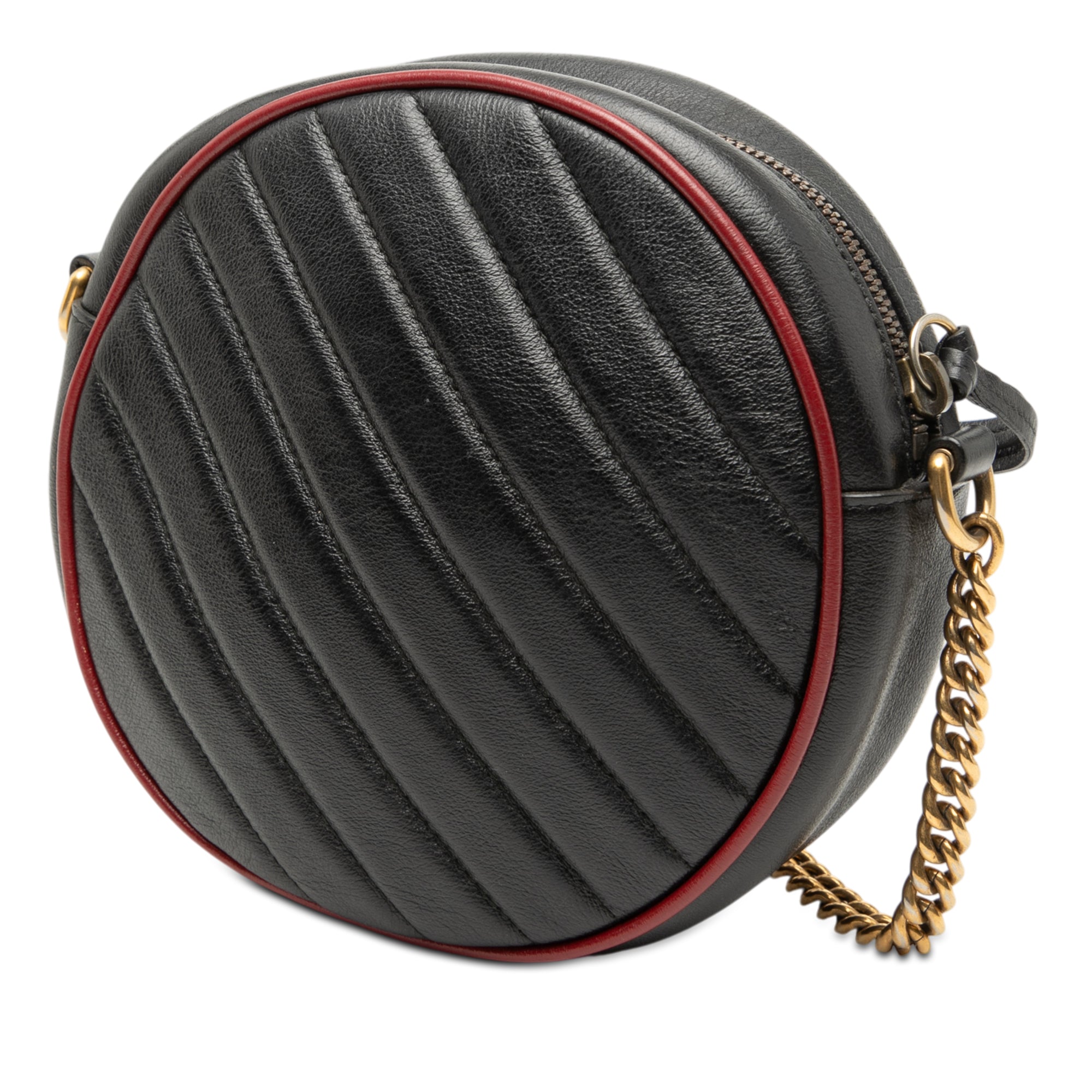 Mini GG Marmont Matelasse Leather Torchon Round Crossbody - Image 2