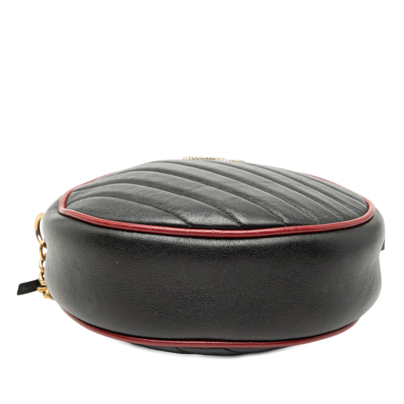 Mini GG Marmont Matelasse Leather Torchon Round Crossbody - Image 3