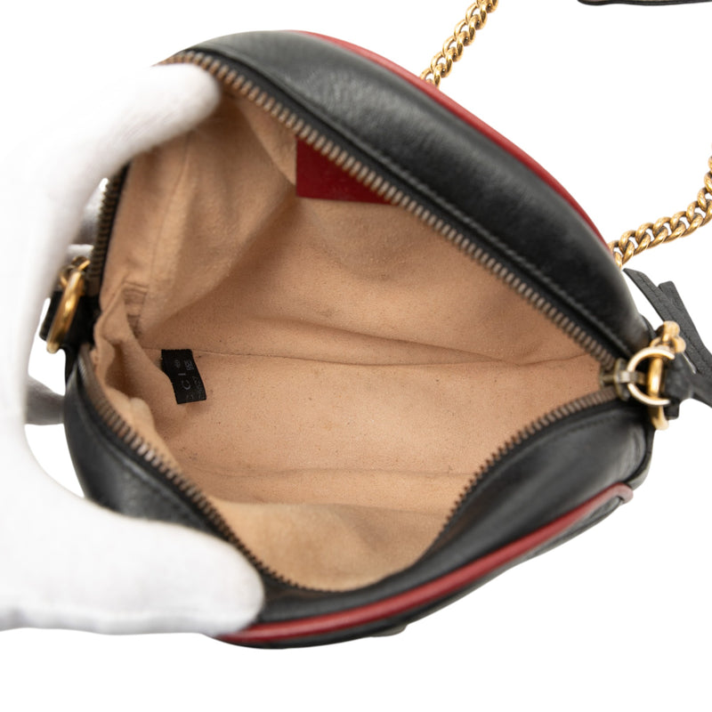 Mini GG Marmont Matelasse Leather Torchon Round Crossbody - Image 4