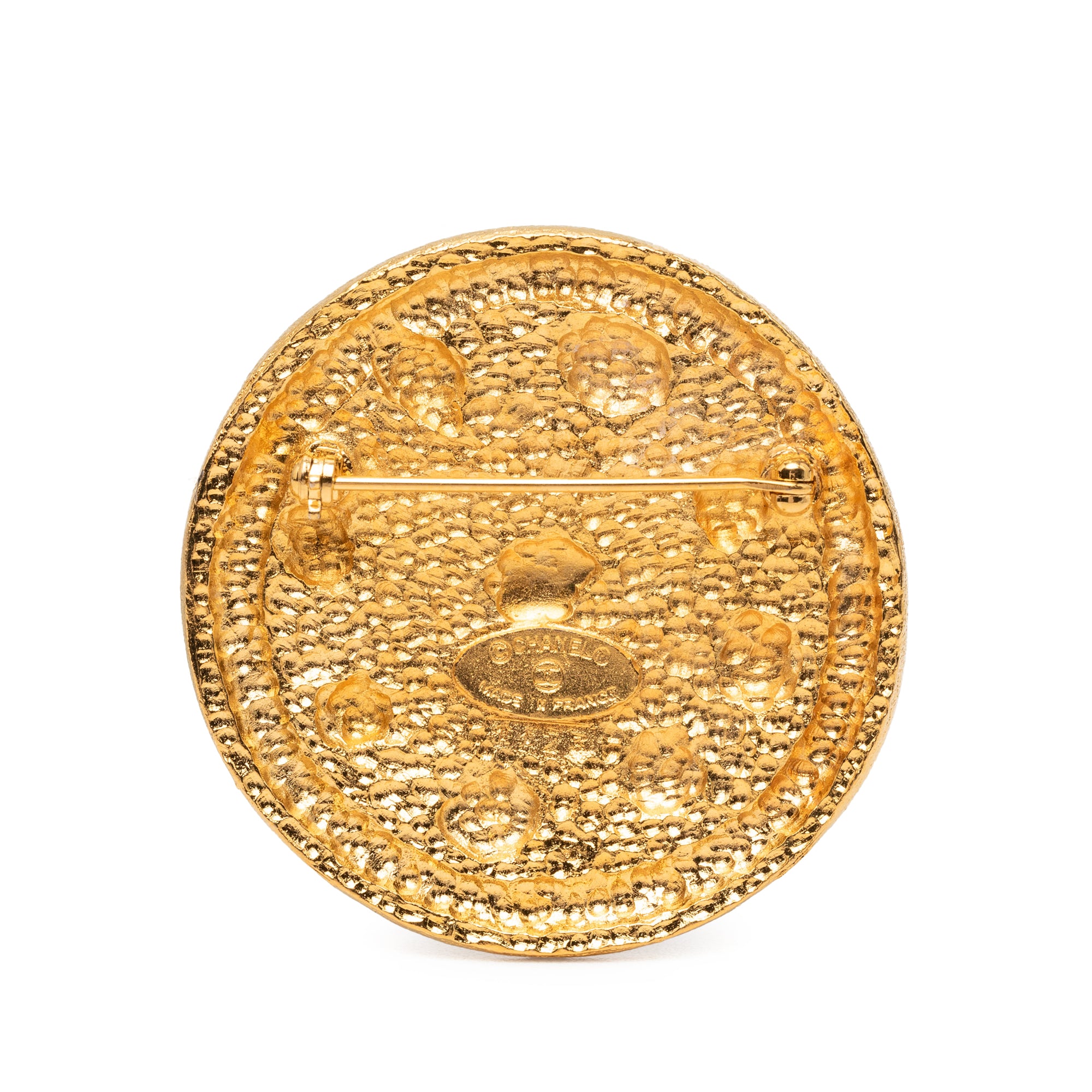 CC Gold Plated Swirl Medallion Brooch - Image 2