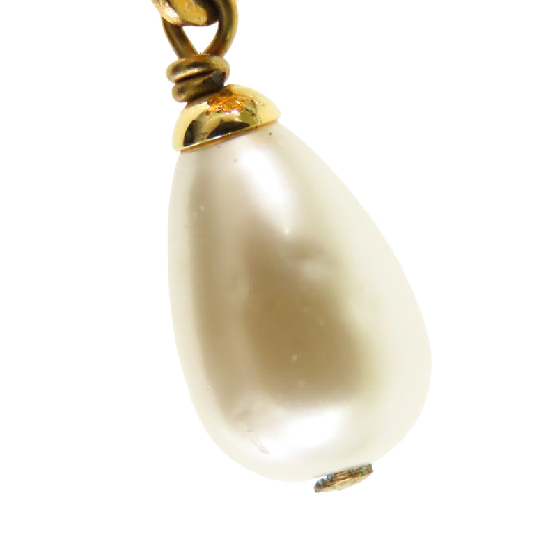 CC Gold Plated Faux Pearl Dangle Clip On Earrings - Image 5