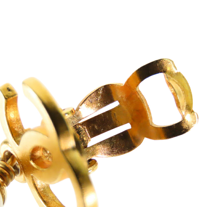 CC Gold Plated Faux Pearl Dangle Clip On Earrings - Image 6