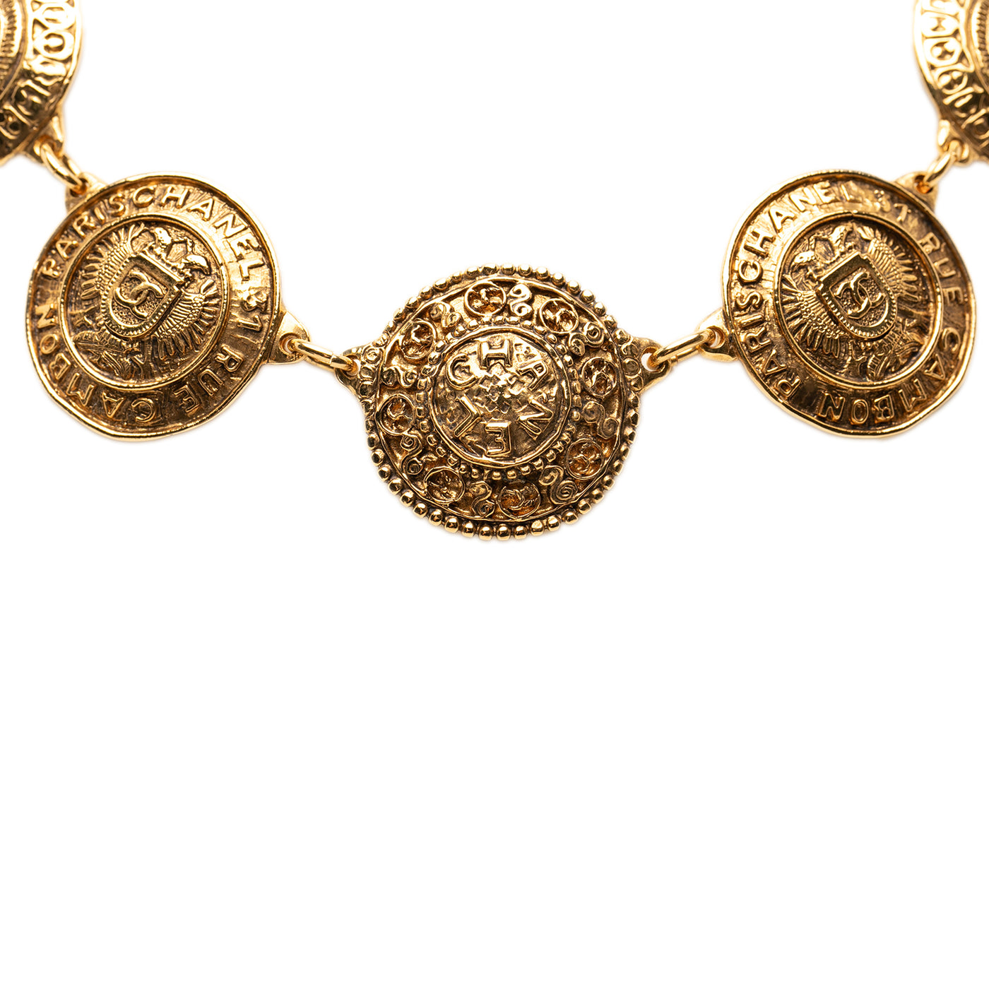 CC Gold Plated Cambon Medallion Necklace - Image 1