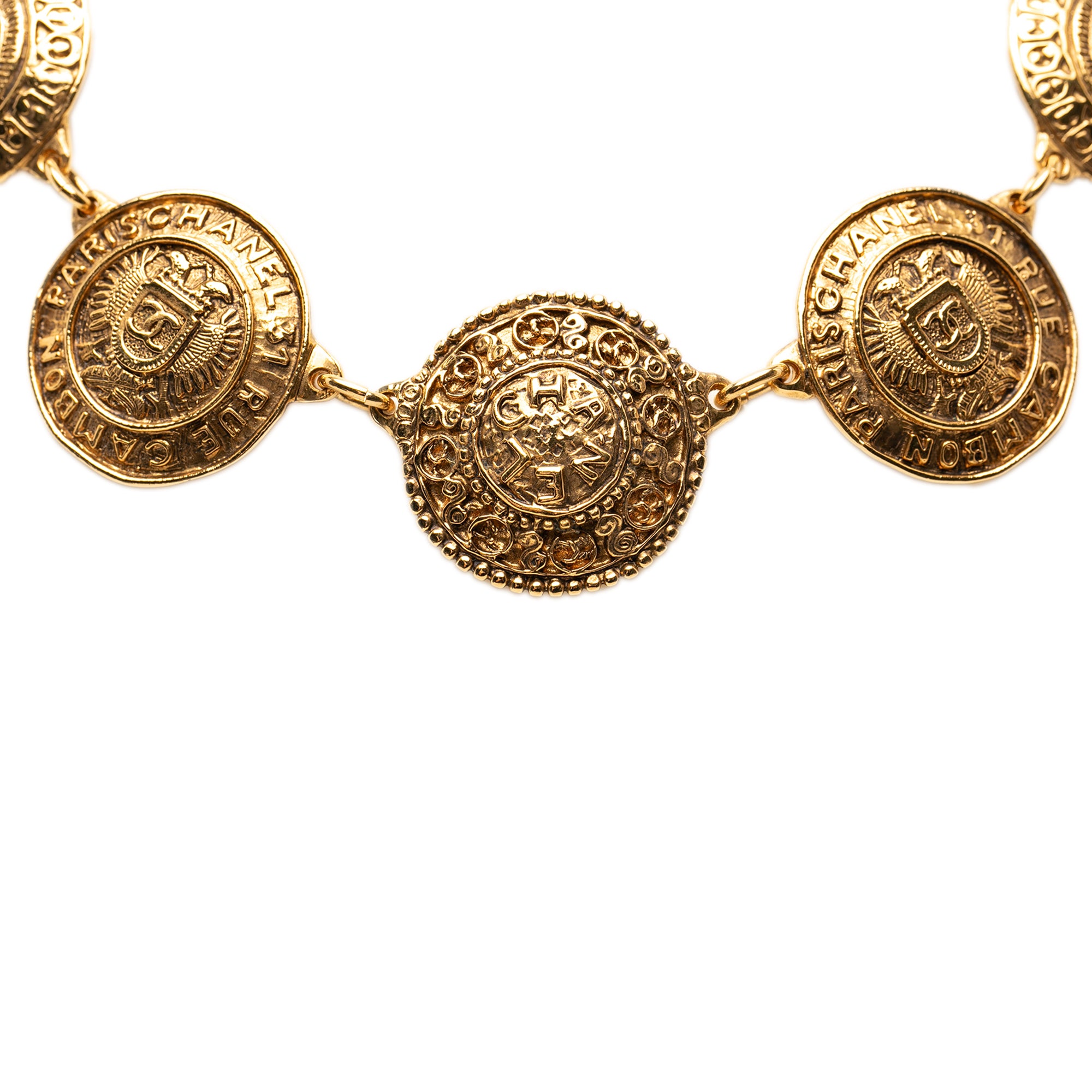 CC Gold Plated Cambon Medallion Necklace - Image 1
