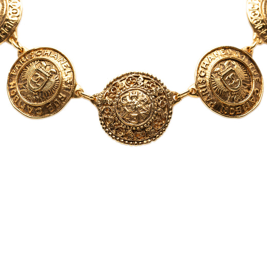 CC Gold Plated Cambon Medallion Necklace - Image 1