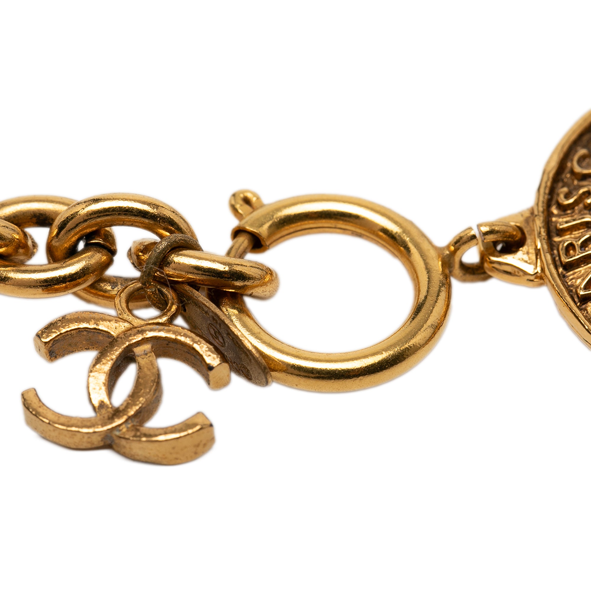 CC Gold Plated Cambon Medallion Necklace - Image 4
