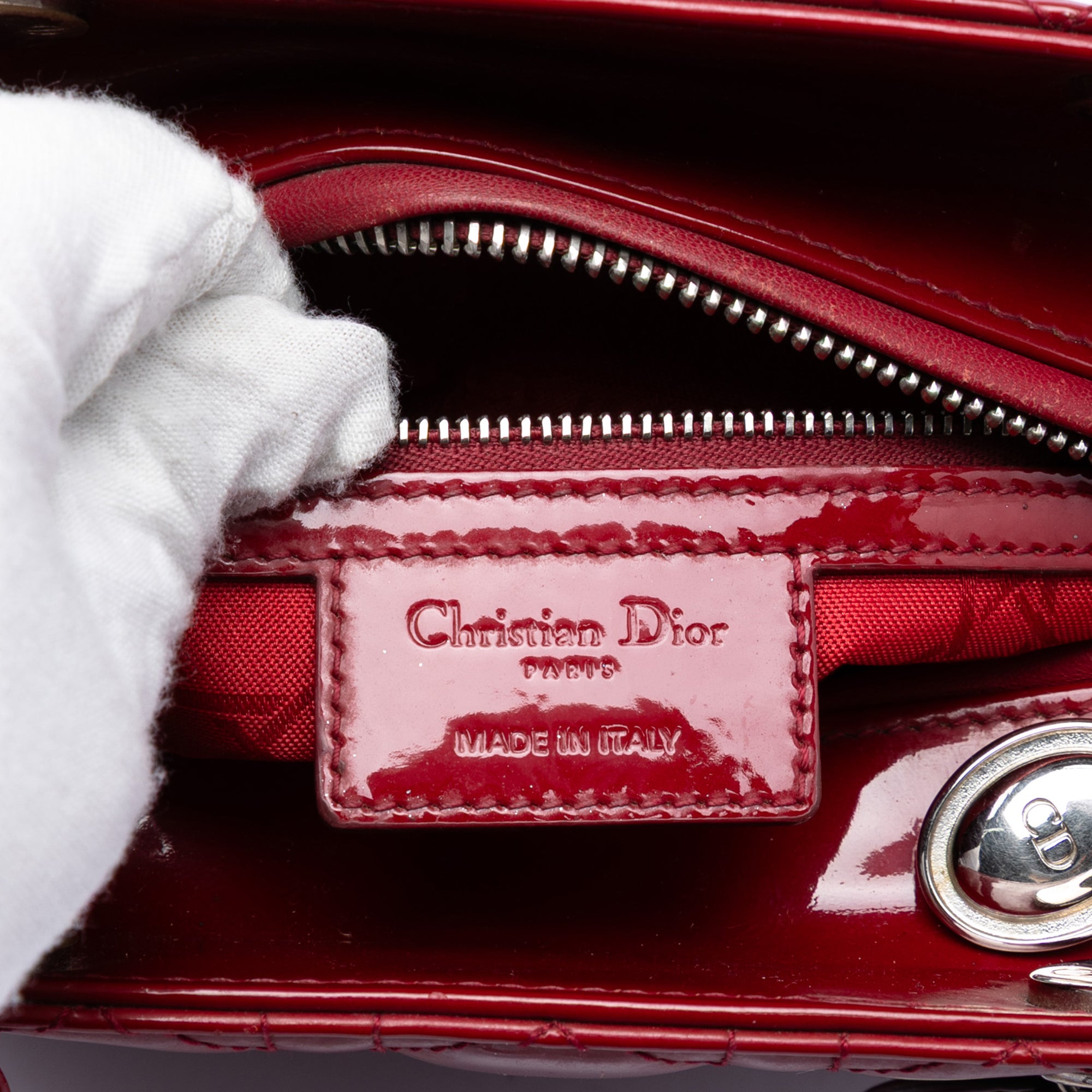 Medium Patent Cannage Lady Dior - Image 5