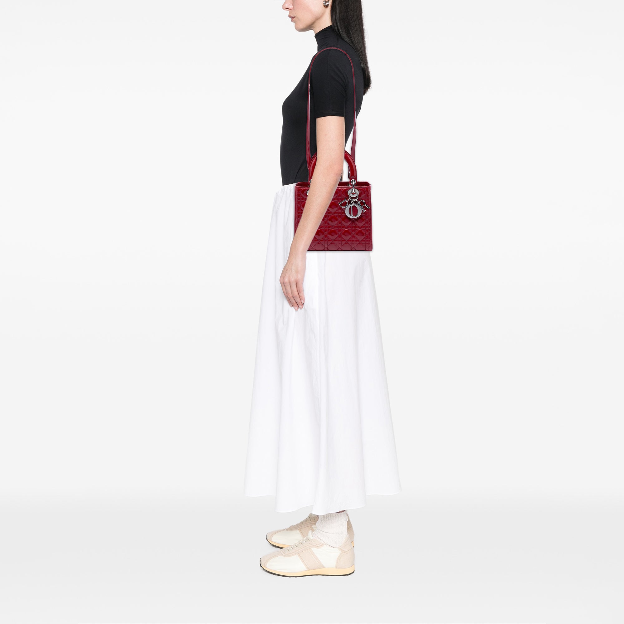 Medium Patent Cannage Lady Dior - Image 7