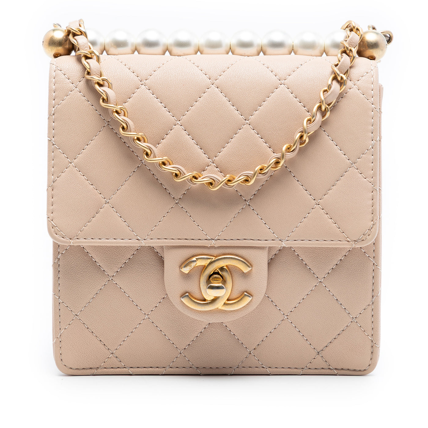 Small Quilted Lambskin Chic Pearls Flap - Image 1