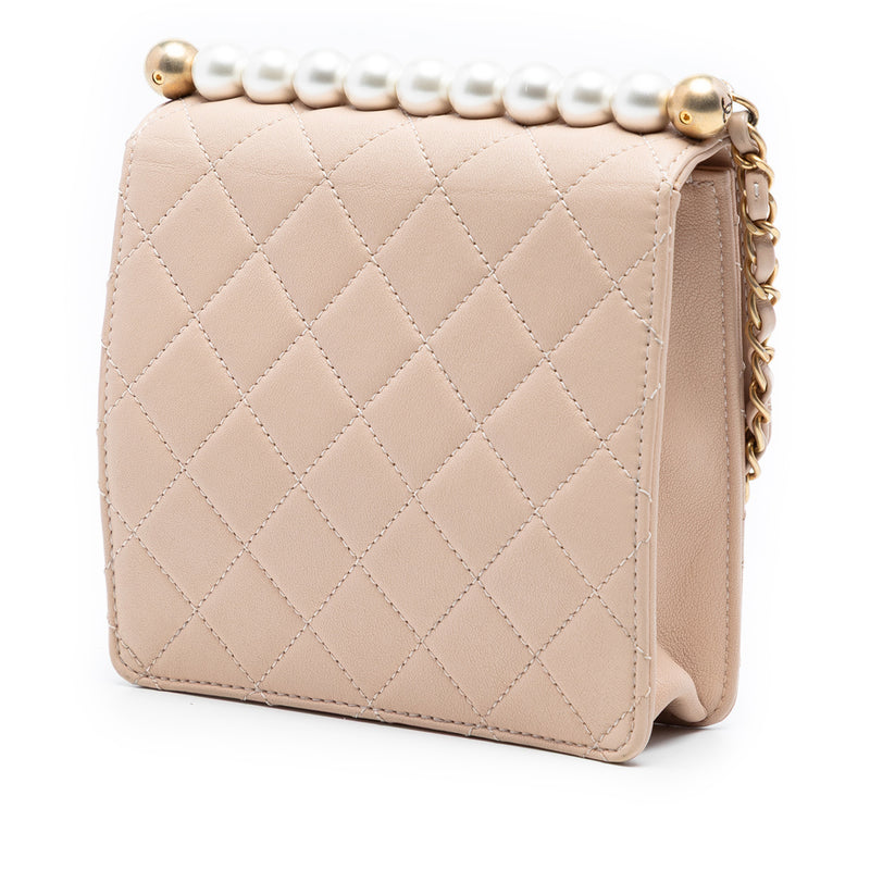 Small Quilted Lambskin Chic Pearls Flap - Image 2