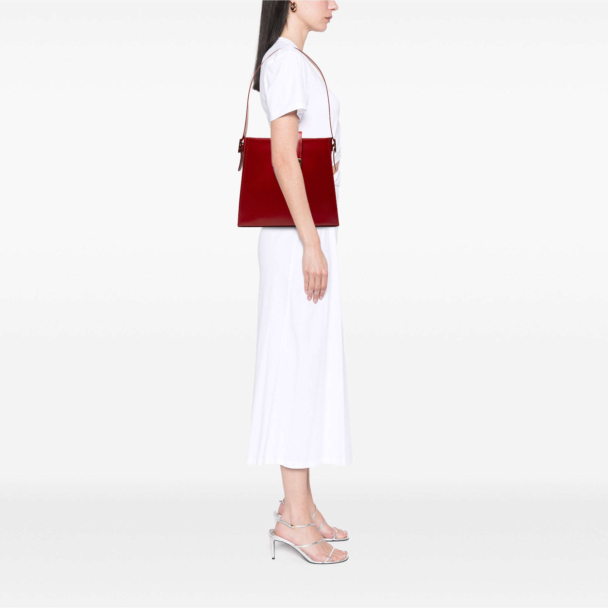 Embossed Leather Shoulder Bag - Image 6