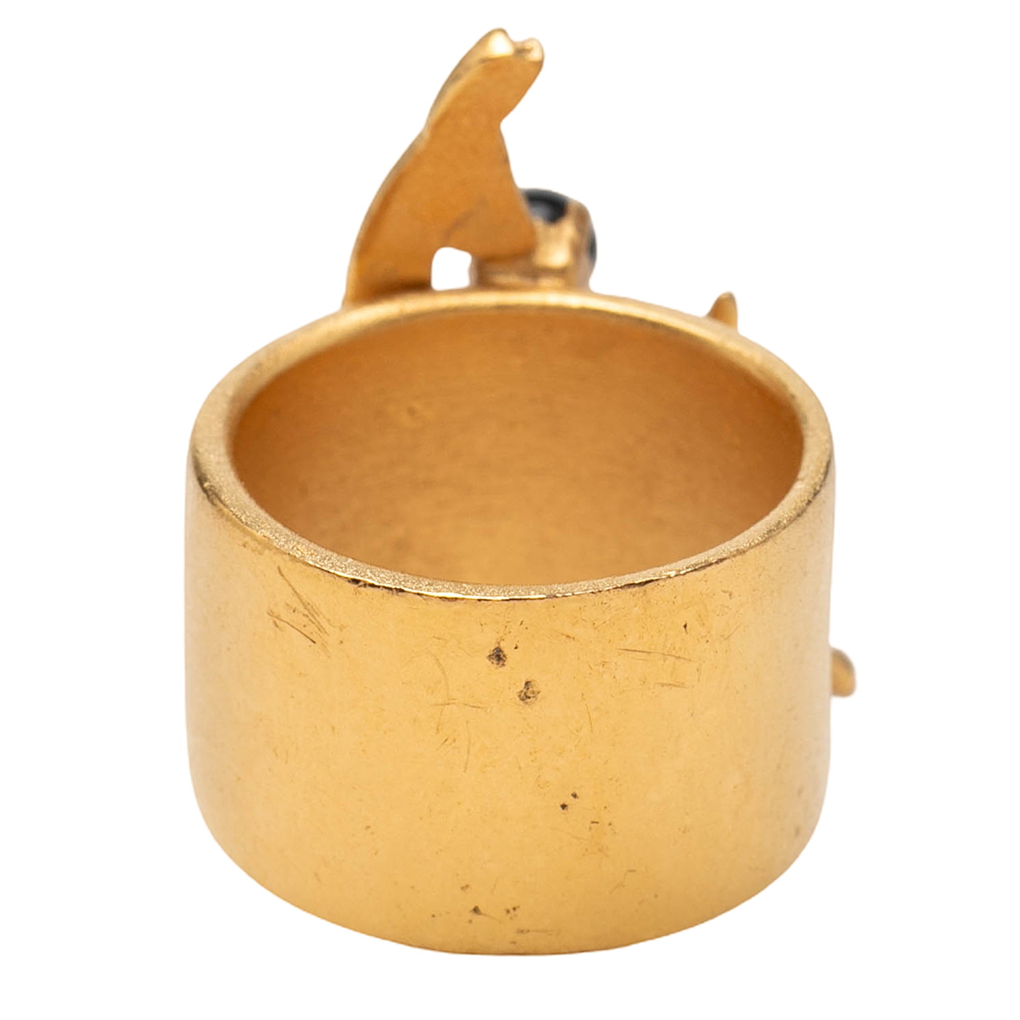 Gold Plated Rhinestone and Faux Pearl Bambi Ring - Image 3