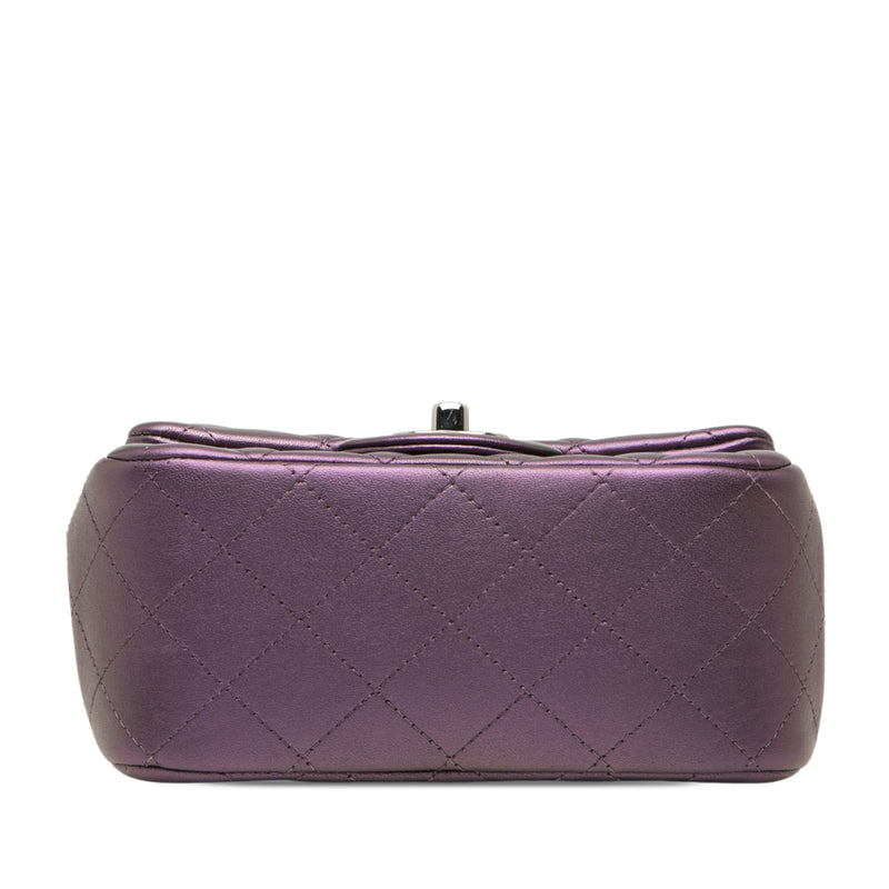 Mini Square Classic Iridescent Lambskin Single Flap - Image 3