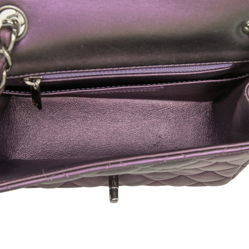 Mini Square Classic Iridescent Lambskin Single Flap - Image 4