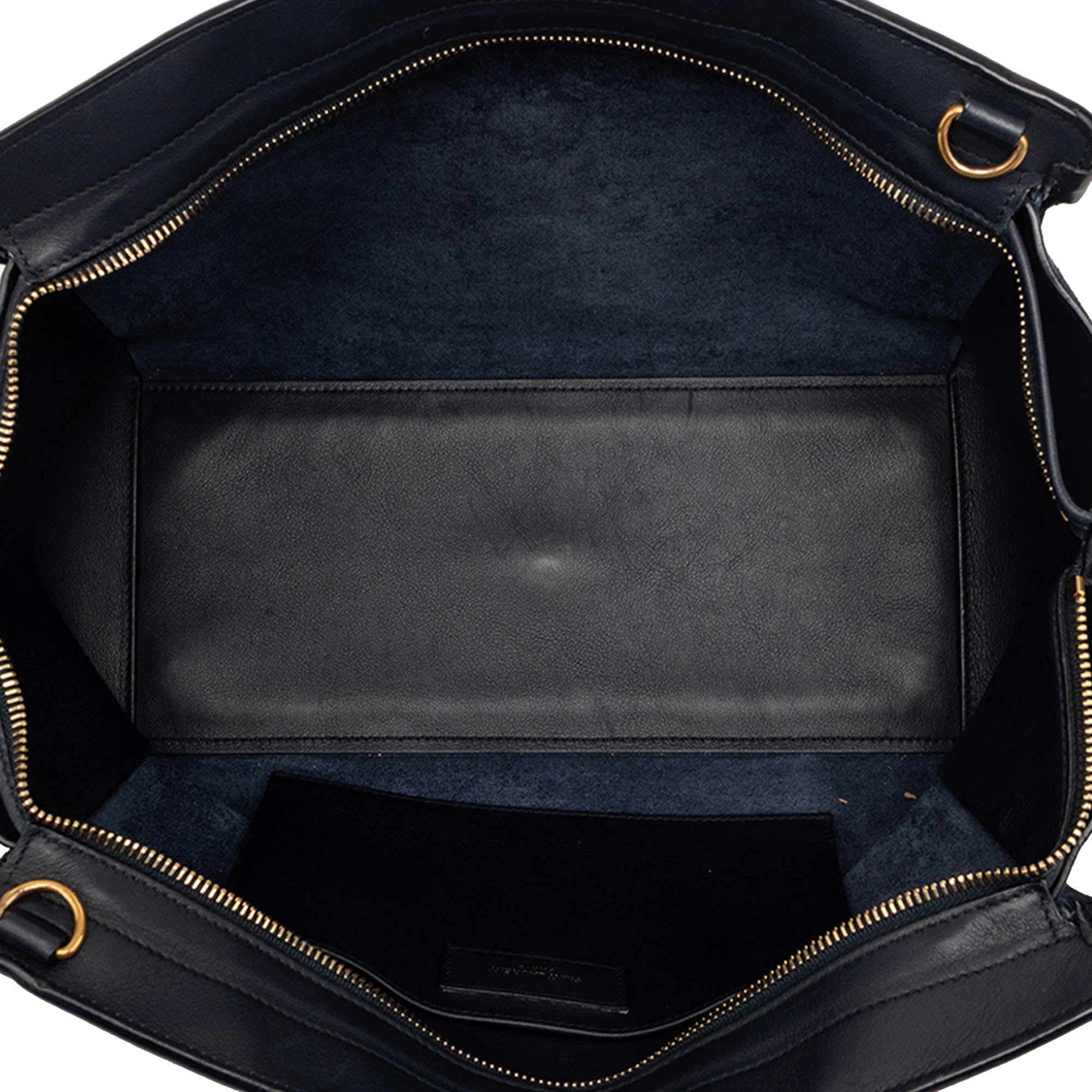 Small Suede Trimmed Calfskin Downtown Cabas Satchel - Image 4