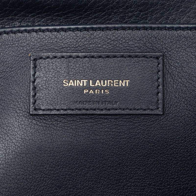 Small Suede Trimmed Calfskin Downtown Cabas Satchel - Image 5