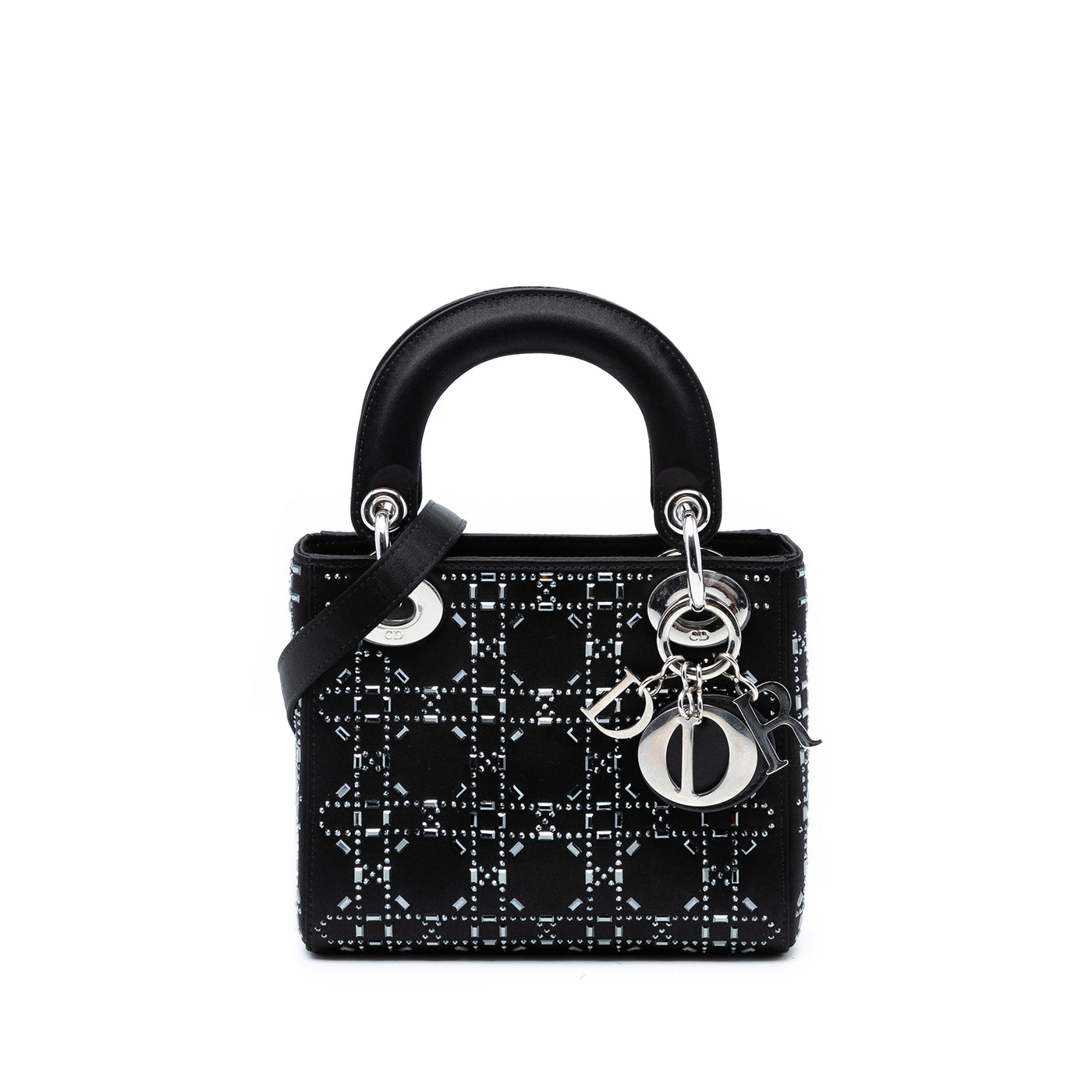 Mini Satin Cannage Crystal Embellished Lady Dior - Image 1