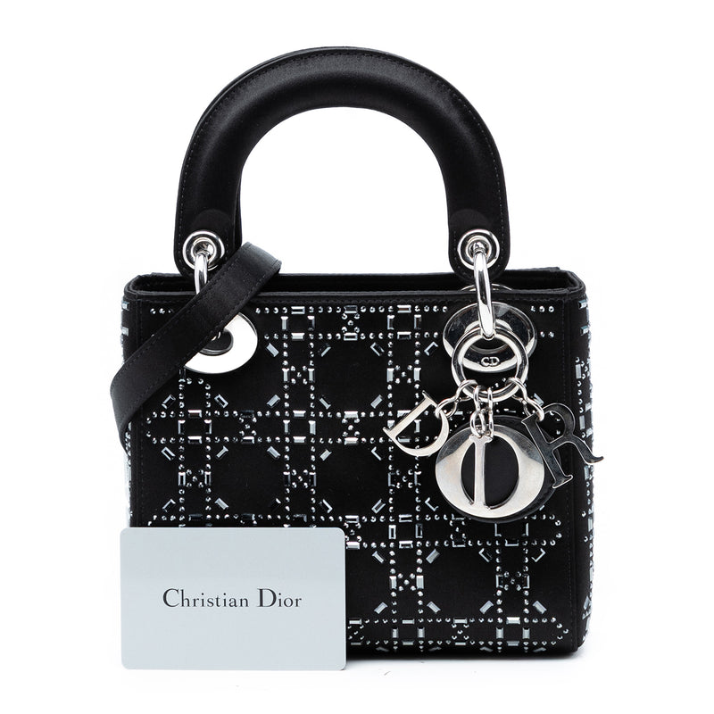 Mini Satin Cannage Crystal Embellished Lady Dior - Image 8