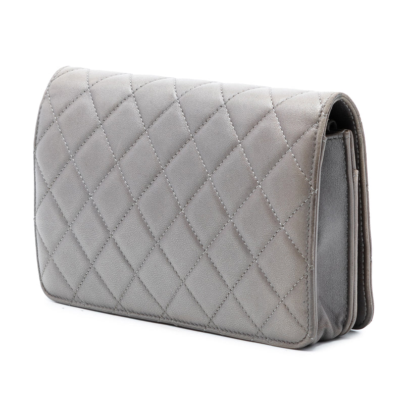 CC Quilted Lambskin Full Flap Wallet on Chain - Image 2