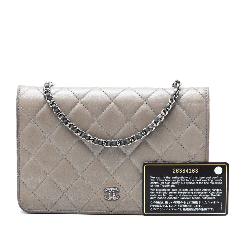 CC Quilted Lambskin Full Flap Wallet on Chain - Image 8
