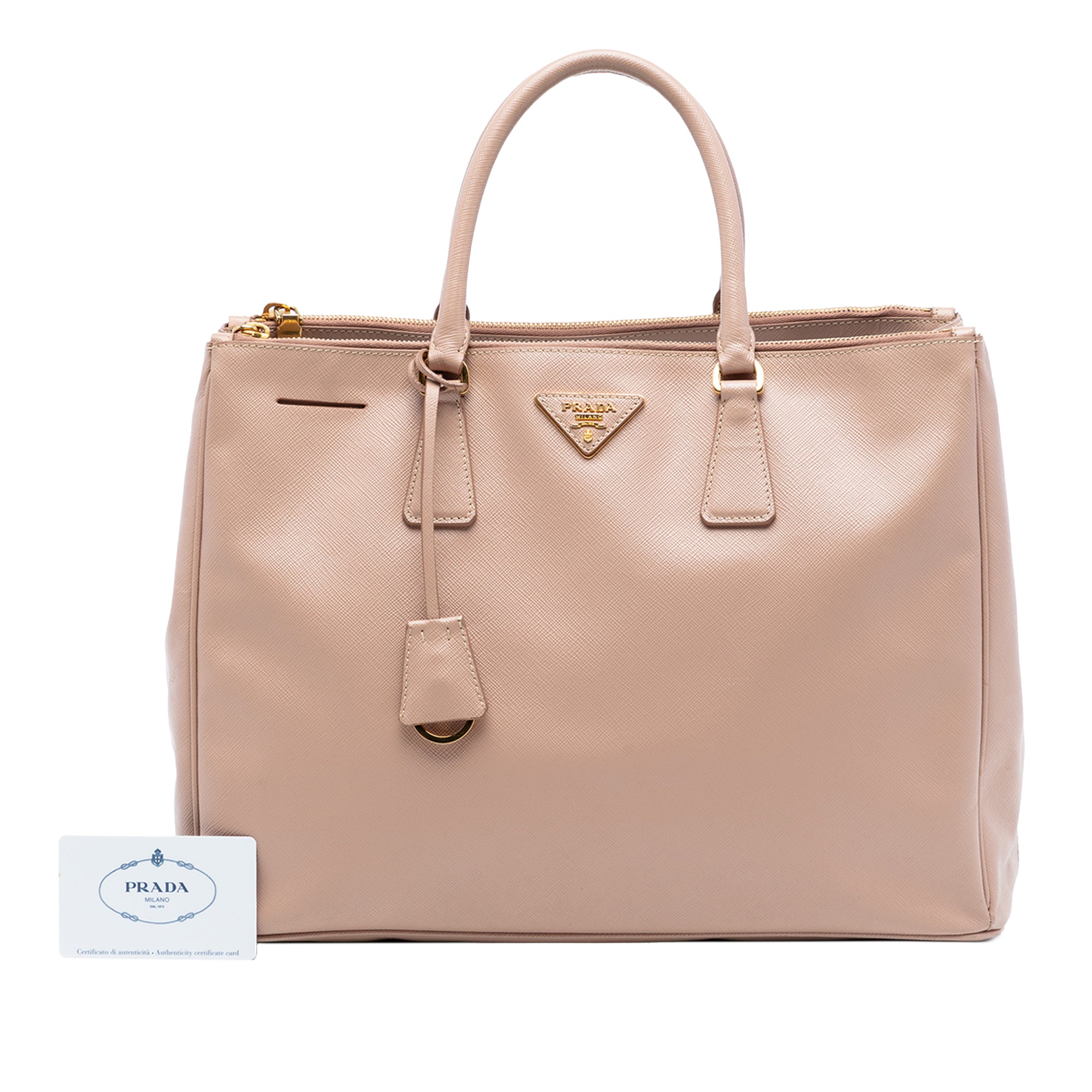 Large Saffiano Lux Galleria Double Zip Tote - Image 7